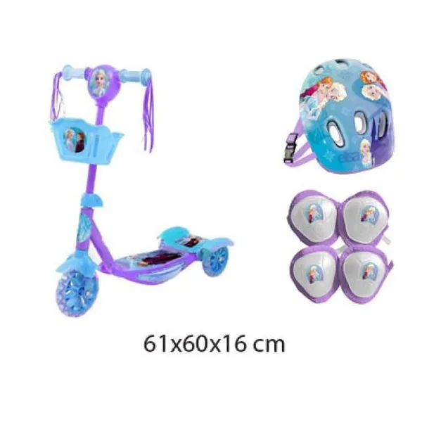 Monopatin Frozen con luces y música + kit de protección