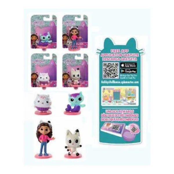 Gabby dollhouse - colecciona los 4 personajes principales de la serien gabby