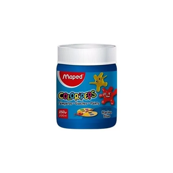 Témpera azul marino 200 ml en pote Maped