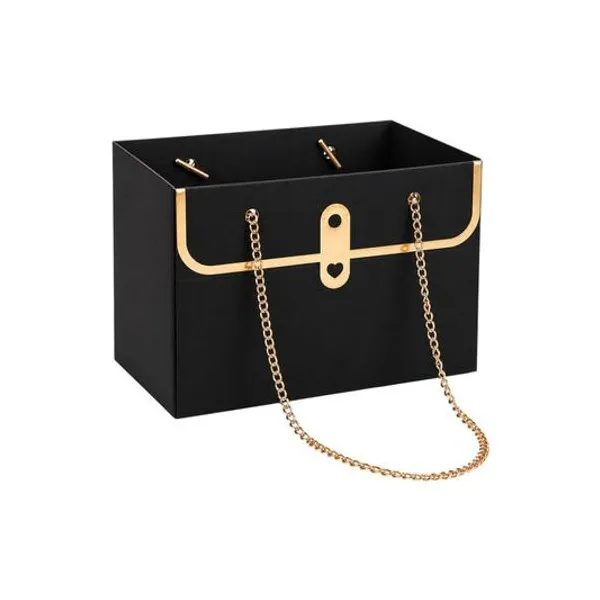 Bolsa cartera con cadena negra 15x10x10 cm x unidad