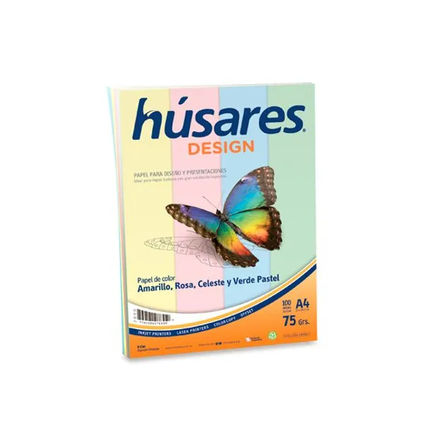 Papel husares design pastel combinado tamaño a4 75 grsest.x 100 hjs.