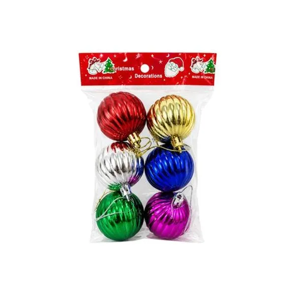 Borlas de navidad 5 cm en bolsa x6 colores surtidos