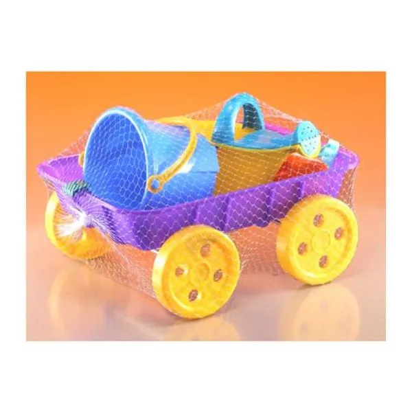 Carrito con regadera balde pala y rastrillo