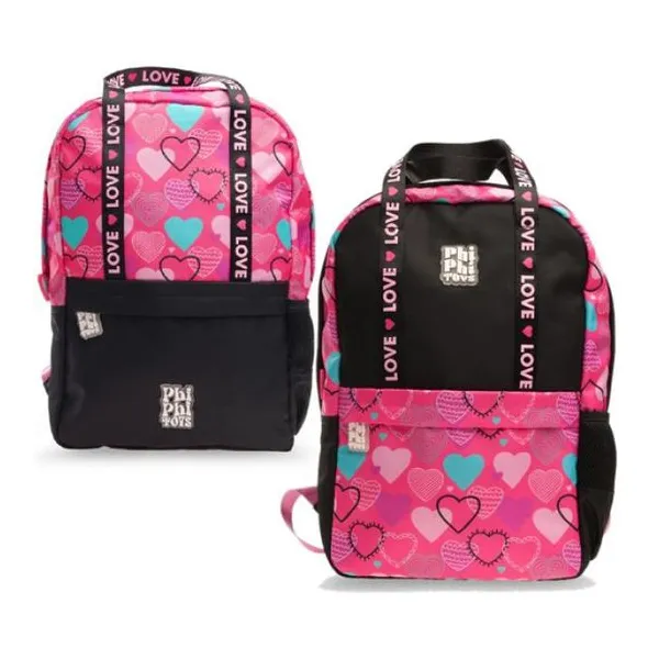 Mochila espalda 17" corazones