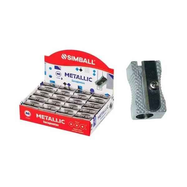 Sacapuntas metallic 1 orificio caja x40 unidades Simball