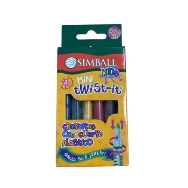 Crayones Simball kids mini twist-it x6 col.