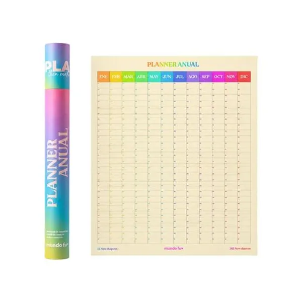 Planner calendario anual perpetuo de pared 50x70 cm x1 mundo fw
