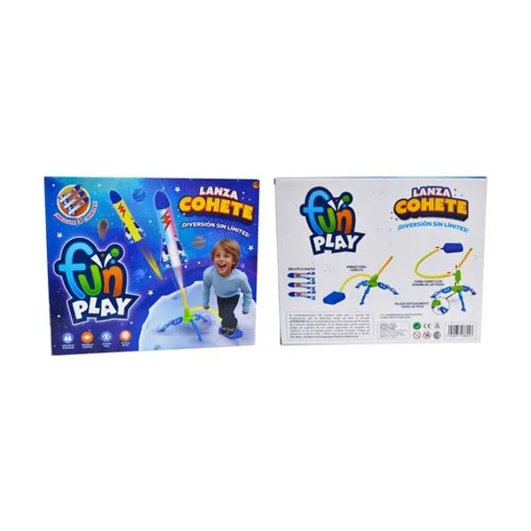 Lanza cohetes con luces en caja 28x23x8 cm