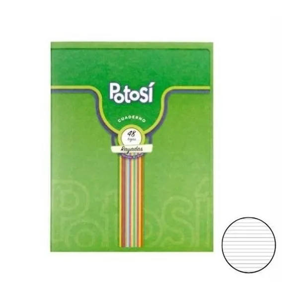 Cuaderno 16x21 cm rayado 48 hojas tapa flexible fantasia potosi