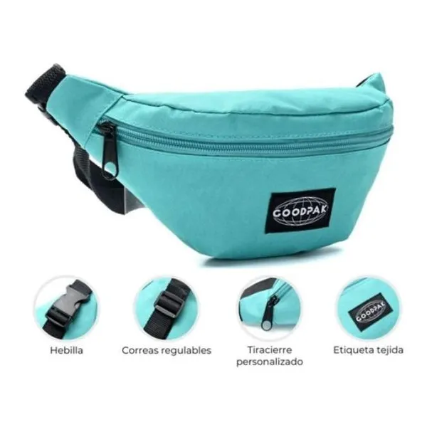 Riñonera goodpak aqua 16.5 x23 x8.5 cm