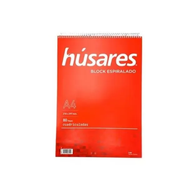 Block espiral husares tamaño a4 80 hjs.cuadro