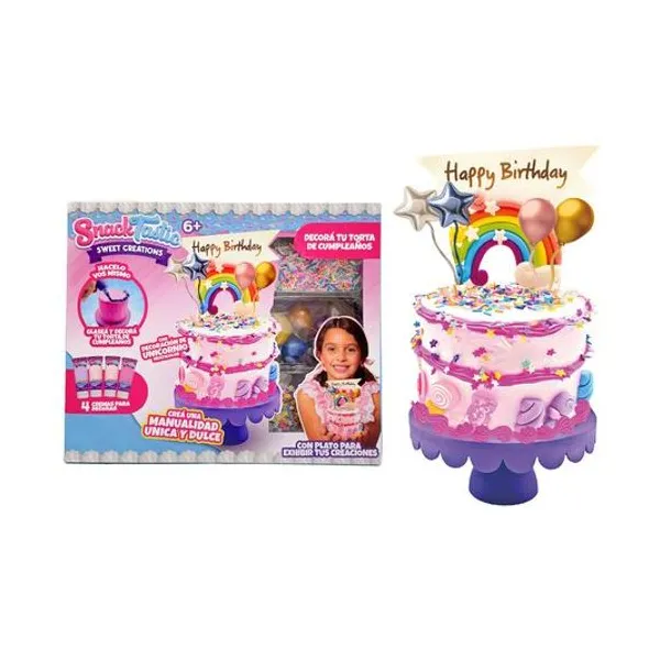Set decora tu torta de cumpleaños snacktastic Juliana en caja 31x25x8 cm