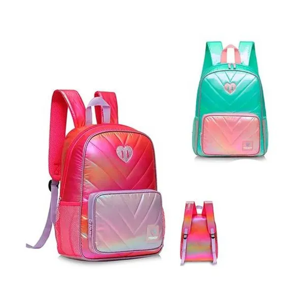 Mochila 15" espalda matelasse tornasolada x unidad colores surtidos Trendy