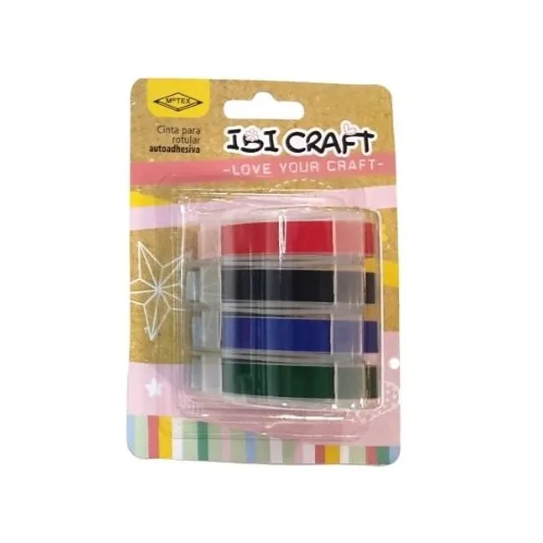 Cinta para rotuladora ibi craft motex basicos 9 mmx 3.00 mtsbl x4 unid.