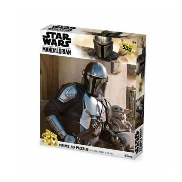 Prime 3d - rompecabezas lenticular star wars the mandalorian 500 piezas 61 x46