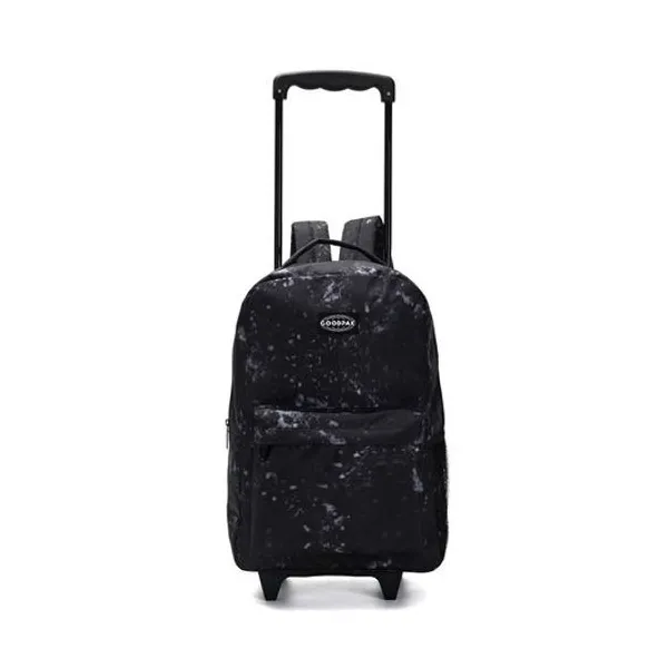 Mochila 17" con carro print blanco y negro goodpak