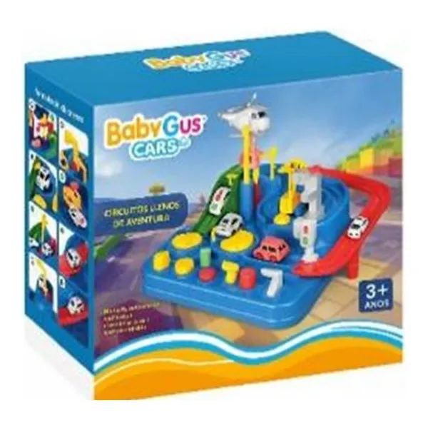 Set pista didáctica car crash babygus con 2 autos 18 18 cm
