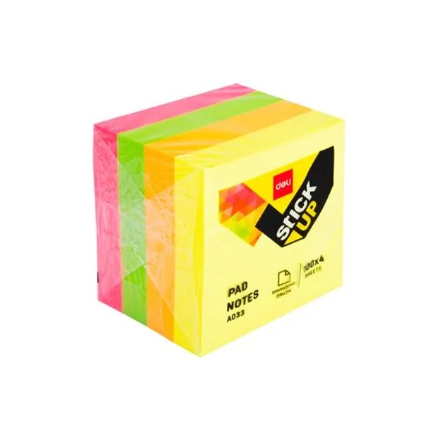 Notas adhesivas deli cubo neon 51 x51 mmx 400 hs.4 colores