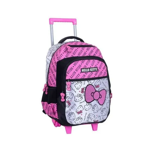 Mochila 18" con carro hello kitty moño wabro