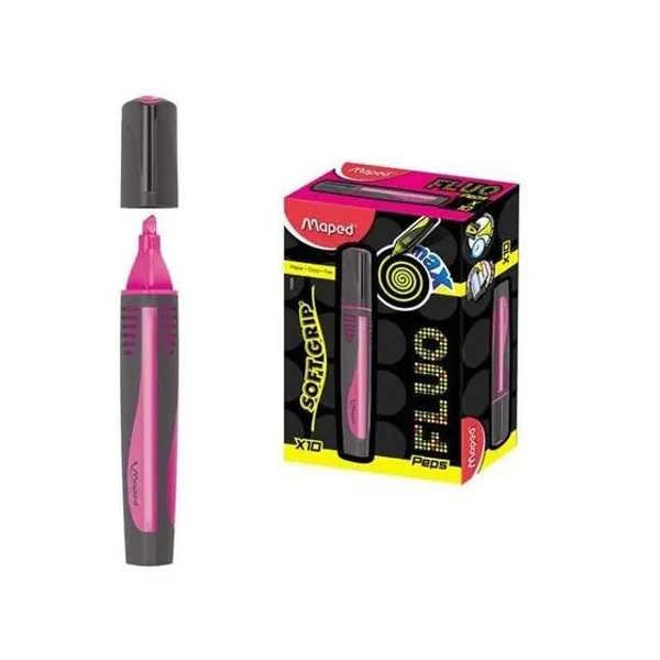 Resaltador fluo peps max rosa caja x10 Maped