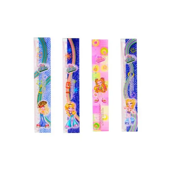 Regla plástica 15 cm infantil go girlz x unidad modelos surtidos