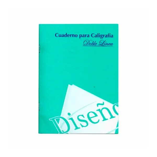 Cuaderno de caligrafia 16x21 doble linea 24 hojas diseño