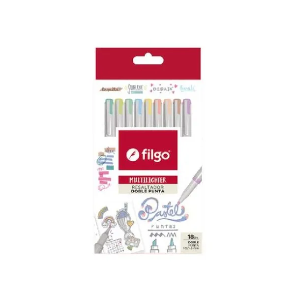 Resaltador doble punta pastel multilighter caja x18 f