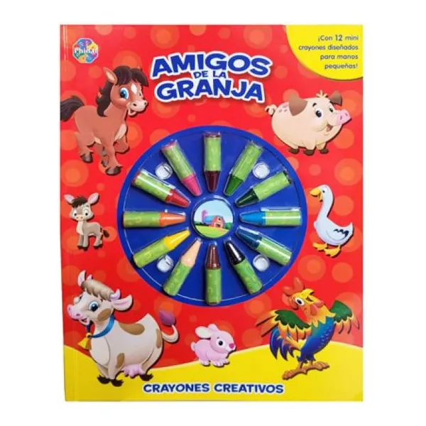 Crayones creativos: amigos de la granja 21 28 cm