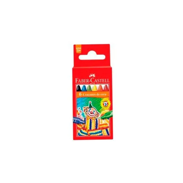 Crayón de cera caja x6 unidades faber