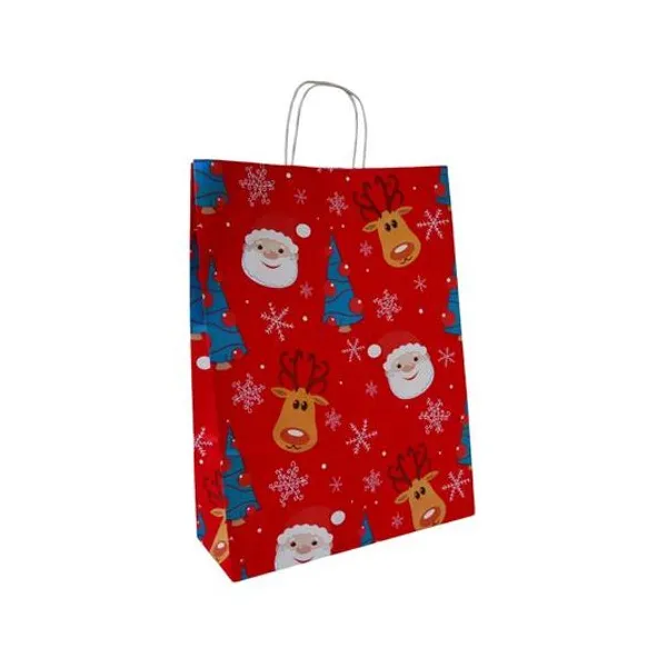 Bolsa zafiro navidad roja 30x12x41 cm x unidad