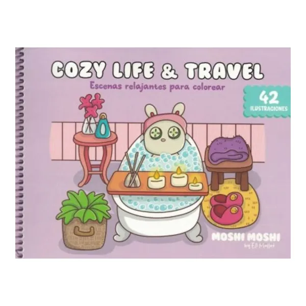 Cozy life & travel -escenas relajantes para colorear