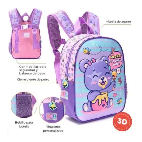Mochila petit bear 22x30x10 cm 12 pulg