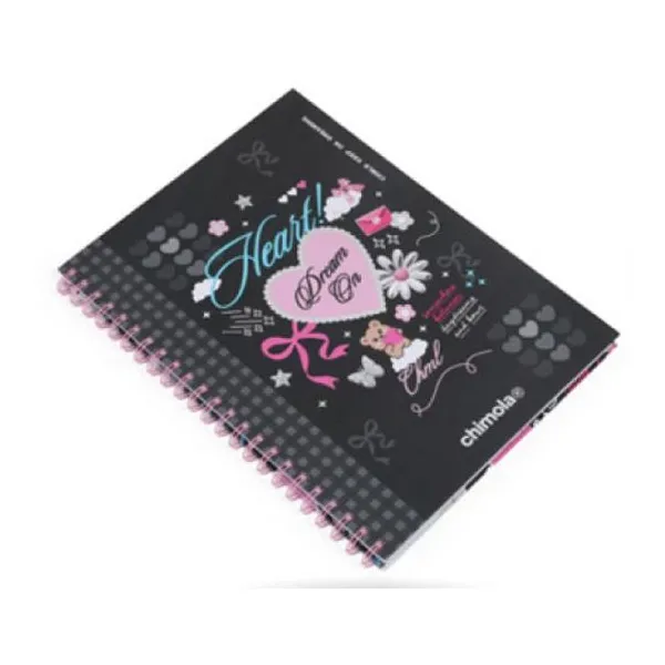 Cuaderno a4 espiralado 80 hojas. my dream collection black