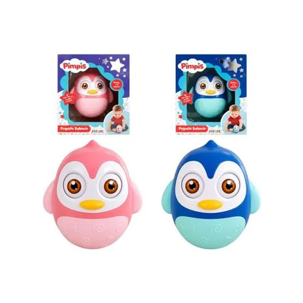 Pingüino bailarin sonajero vaiven en caja 16x19x10 cm x1 colores surtidos pimpis