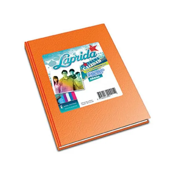 Cuaderno tapa dura Laprida forr.x 50 hs.ray. naranja