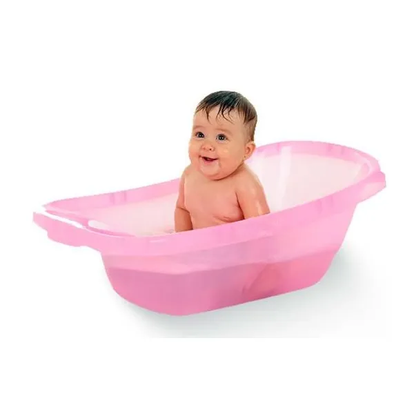 Bañadera plástica rosa traslucido - 25 litros