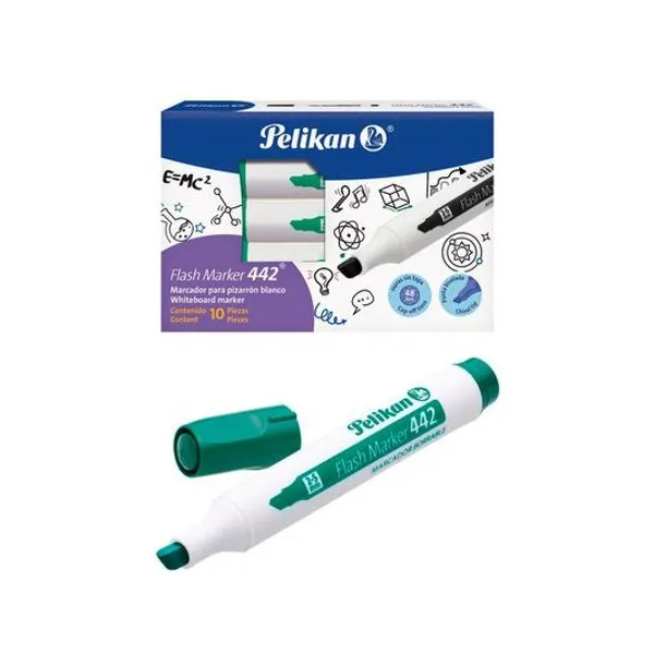 Marcador para pizarra punta chata recargable 442 caja x10 Pelikan