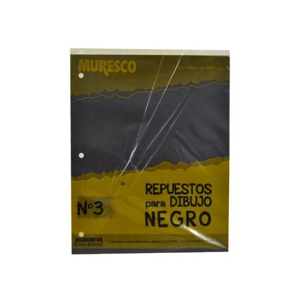 Repuesto de dibujo carta n.° 3 5 hojas negro Muresco