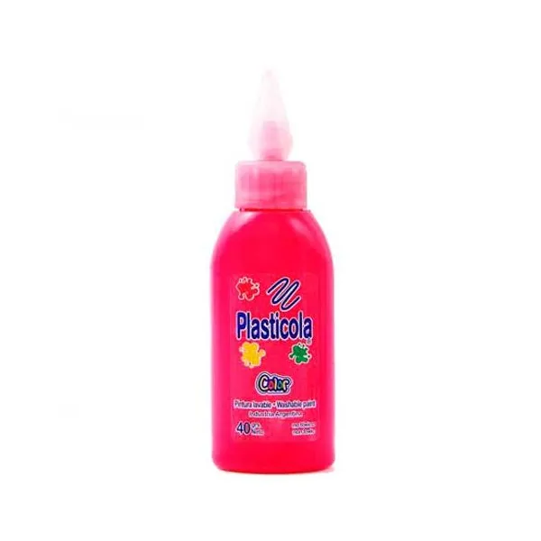 Adhesivo vinílico color Plasticola 40 grsrojo