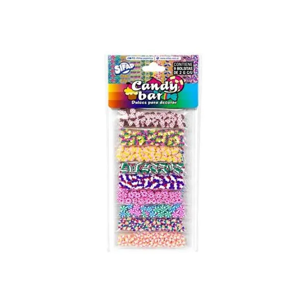Dulces para decorar candy bar x9 en blister Sifap - candybar