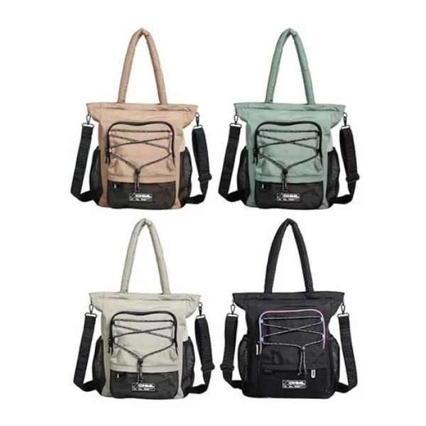 Tote universitario elásticos black, camel, green y nude