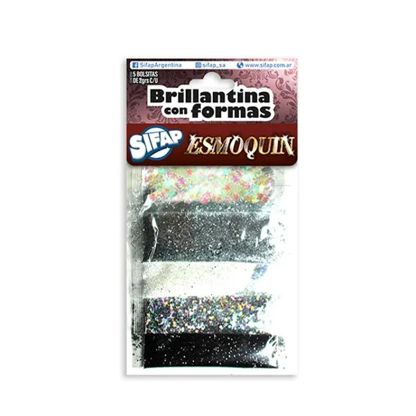 Brillantina Sifap con formas esmoquin x5 sobres