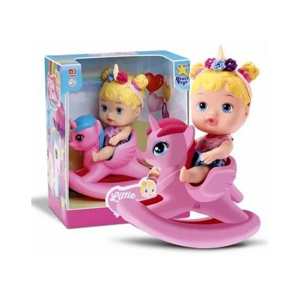 Bebé con unicornio balancin en caja 21.5x26.5 cm - ikdiv