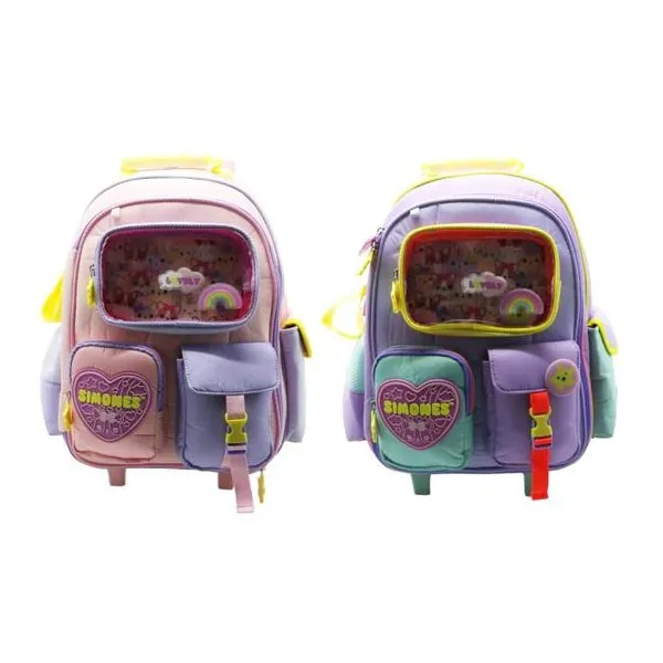 Mochila simones 16" con carro en dos colores/17,5 l.