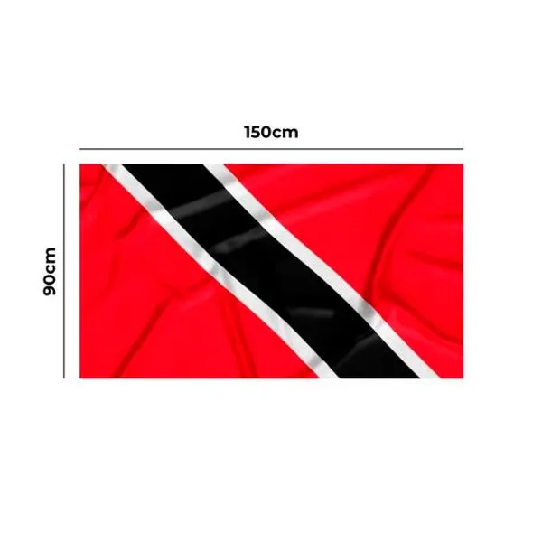 Bandera con logo trinidad y tobago emblemas 90x1.50 mts