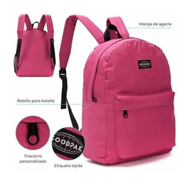 Mochila goodpak lisa fucsia 43x33x15 cm 17 pulg