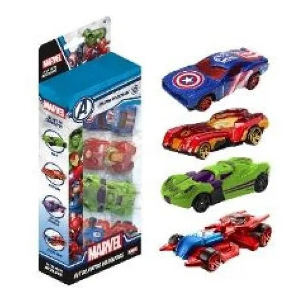 Autitos metalicos Avengers x4 Spiderman - capitan América - ironman - hulk