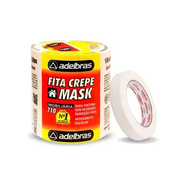 Cinta de papel autoadhesiva 12mmx50 mts x1 unidad adelbras