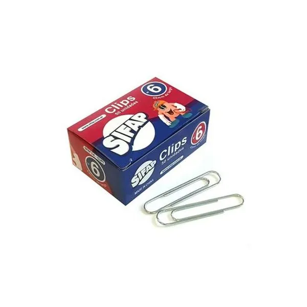 Clips metálico n.° 6 45 mm caja x50 unidades Sifap