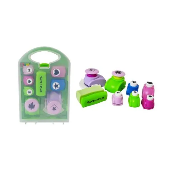 Set de sacabocados x8 difentes tamaños y modelos en valija 14x21 cm olami
